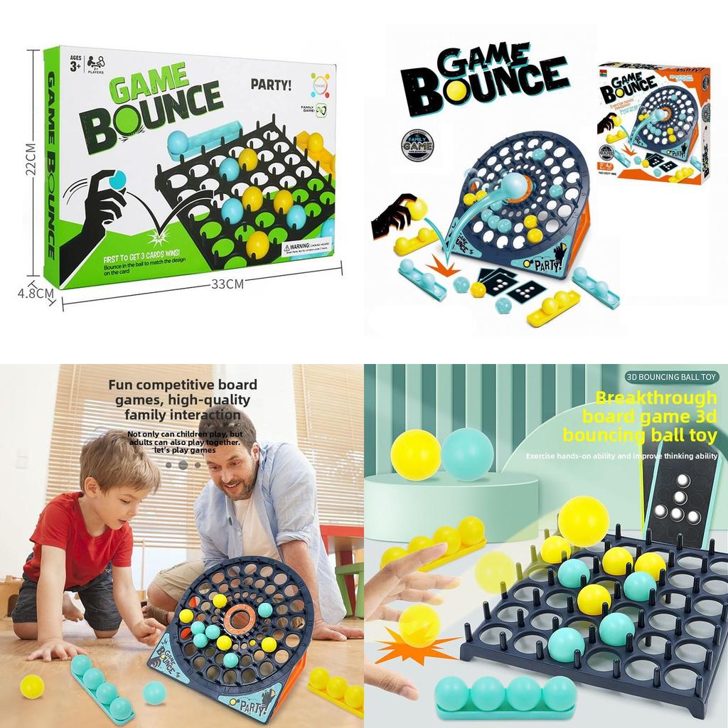 Jumping Ball Toy Set For Kids With Bounce Game Board And Throwing Target For Childrens Educational Play