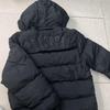 Chaqueta cálida de plumón con cremallera bordada con letras y etiqueta pequeña y cuello alto retro para parejas