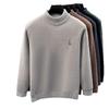 Men's Anti-Pilling Embroidered Chinchilla Velvet Knit Sweater - Thickened, Warm, Lightweight Autumn/Winter Sweater