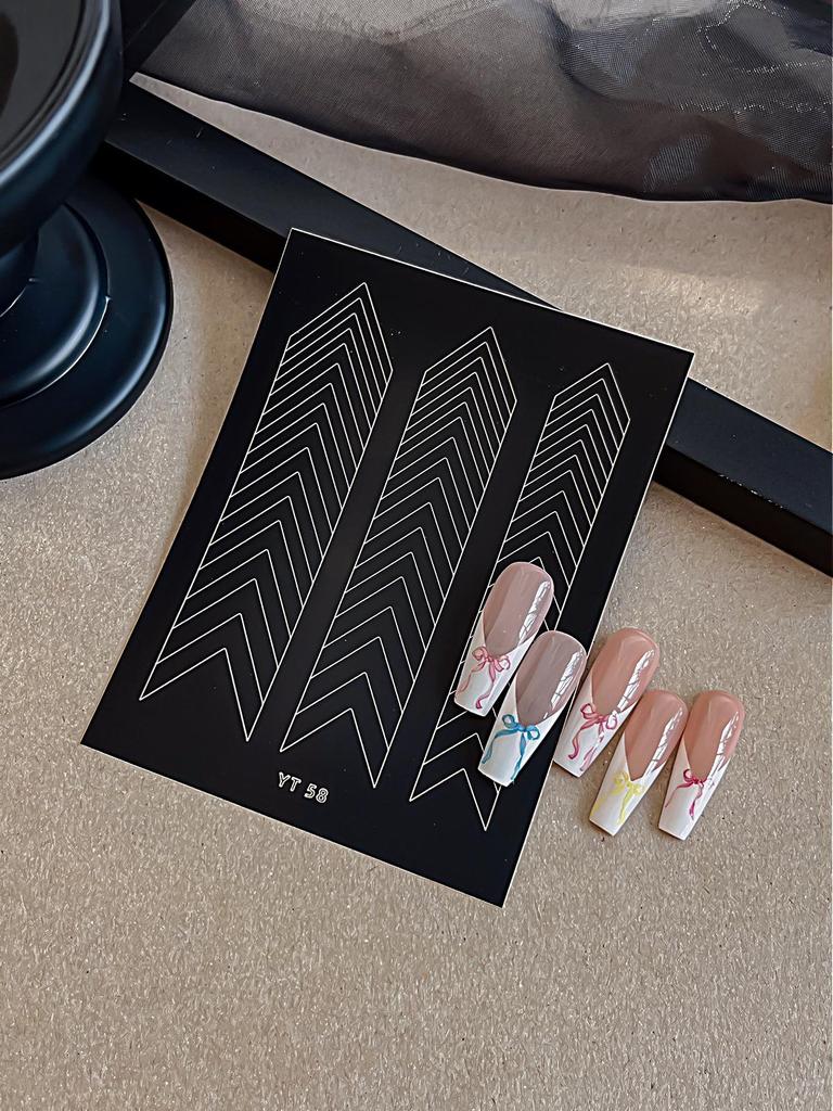 V-Shaped Moon Smile Line French Nail Art Stickers for Nail Polish Gel