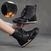 Johnature Plush Warm Retro Short Boots Genuine Leather Flat Cotton Shoes Commuter Women's Shoes