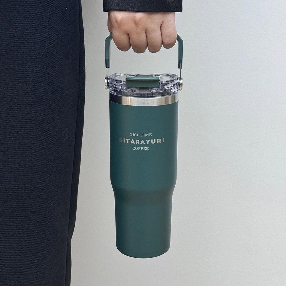 

900ml Stainless Steel King Cup Large Capacity Vacuum Cup New Car Water Kettle Outdoors Drinkware темно-зеленого