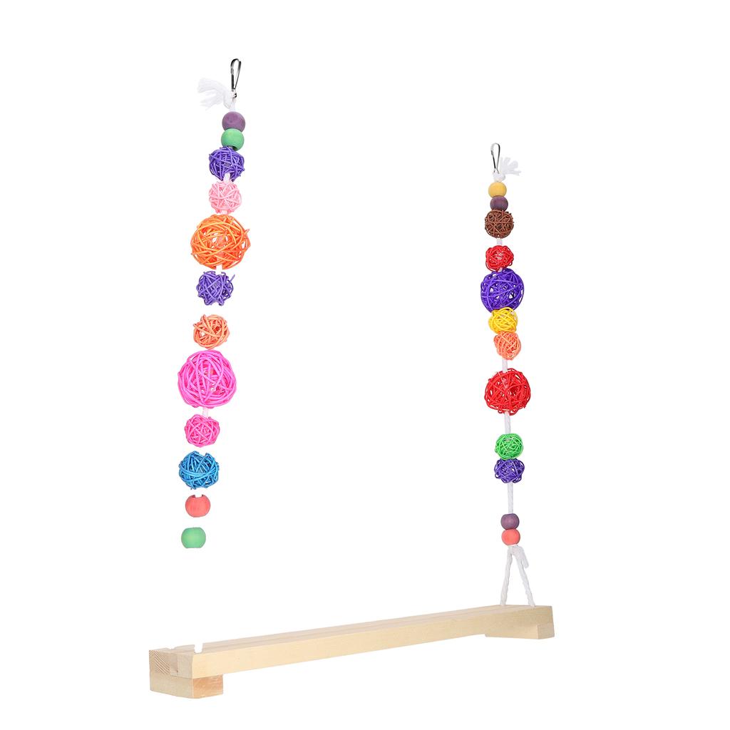 Chicken Swing Toy Suspensible Wooden Chicken Perch Pet Swing Toy Durable Flat Bar