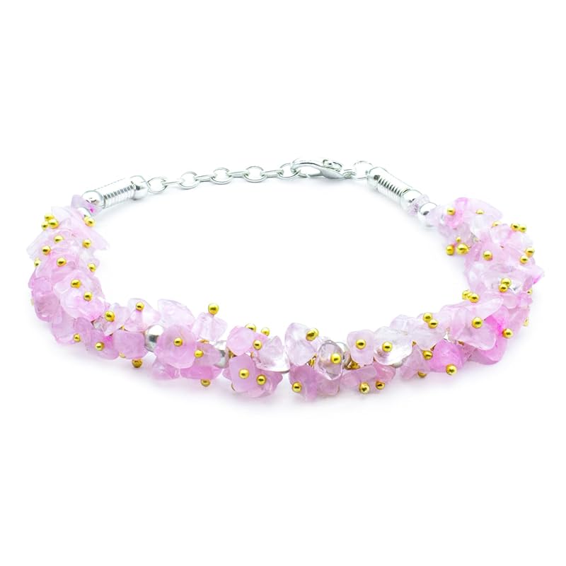 Astrotalk Rose Quartz Chips Bracelet | Emotional , Love & Harmony | Certificate of Authenticity| Astrology Bracel