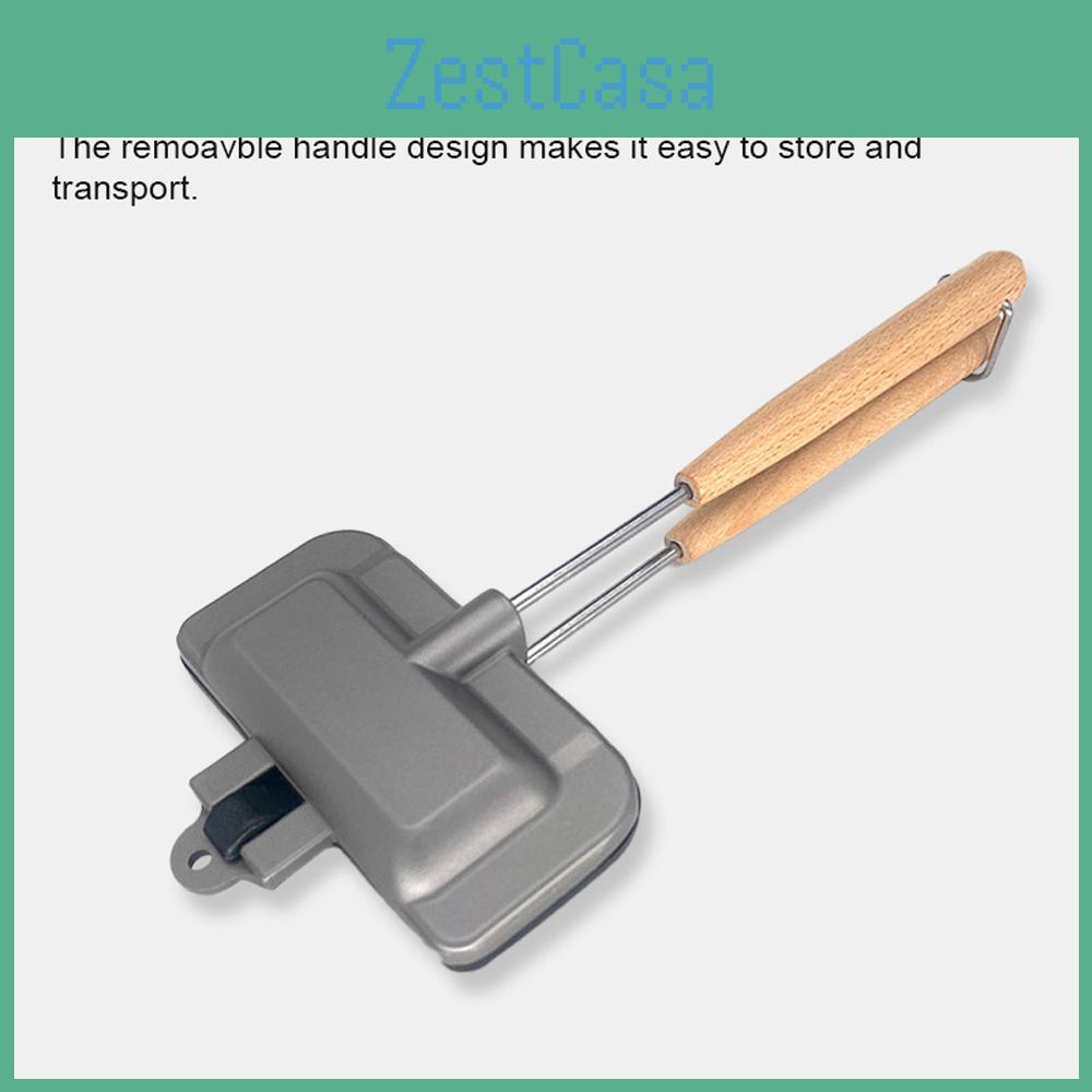 Sandwich Doublesided Pan Camping Baking Sandwich Maker Nonstick Aluminum Flip Grill Pan With