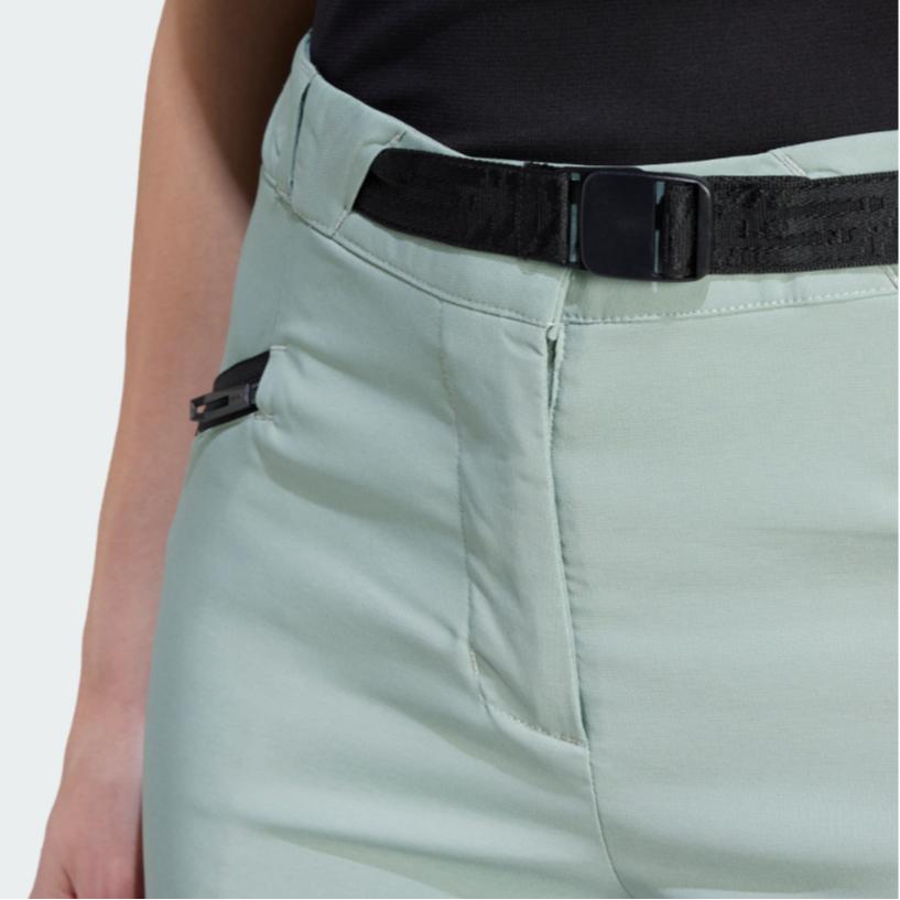 adidas Terrex Xperior Mid Shorts Comfortable High Waist Woven Casual Shorts Women Shorts Silver Gray Green IJ8302