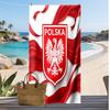 Poland Football Print Beach Towel Quick Dry Super Absorbent Soft Bath Towel for Swimming Beach Travel Fan Souvenir Gift