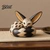 Decorative Fox Statues for Bookshelf Figurine Sitting Resting Pose Wood Carved Style Resin Animal Statue Indoor Tabletop Ornament Set Desktop