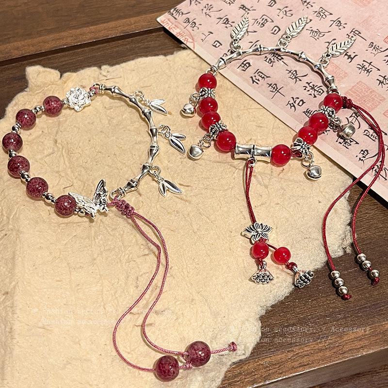 Elegant Chinese-Style Adjustable Beaded Bracelet - Ancient, High-Grade Design for Women