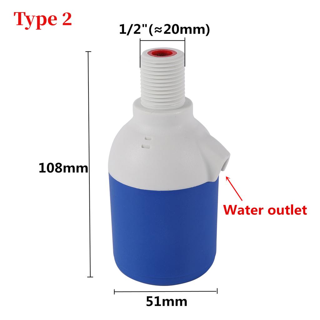 Wassertank Schwimmer 1/2" Außengewinde Durchgangs-Wasserstandventil Automatisches Schwimmerventil Turm Schwimmer Kugelventil Tankventil 1 Stück