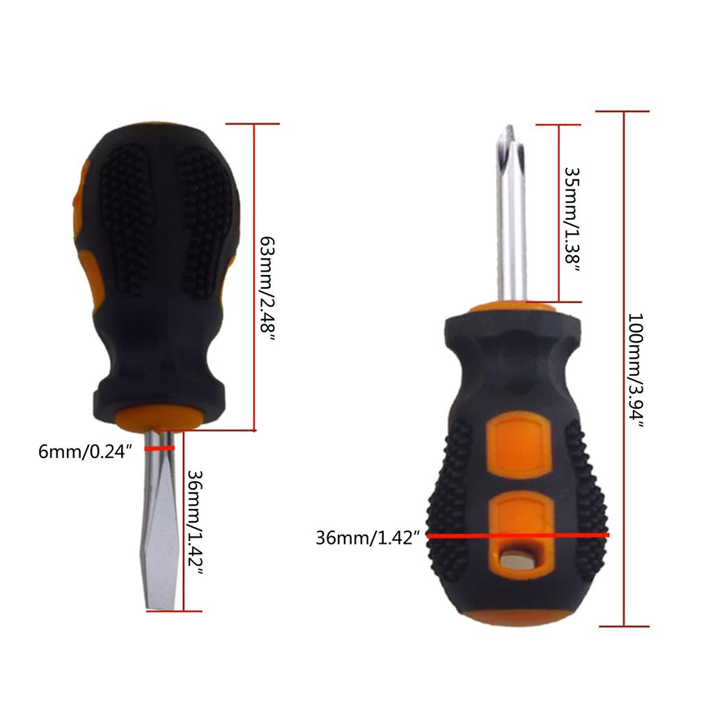 2Pcs Mini Stubby Screwdriver Mini Sewing Machine Screwdriver for DIY Repairing Pocket Screwdriver Small Screwdriver Set