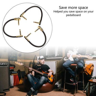 Guitar Patches Cables 6.35mm Right Angle Guitar Effect Pedal Cables Low Noise and Good Quality Guitar Effect Pedals Plug
