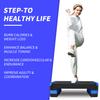 Aerobic Exercise Step Adjustable Stepper Platform for Step Up, 68.5cm/27" Step Deck with 10cm/4",15cm/6",20cm/8" Adjustable Height Risers (Blue)