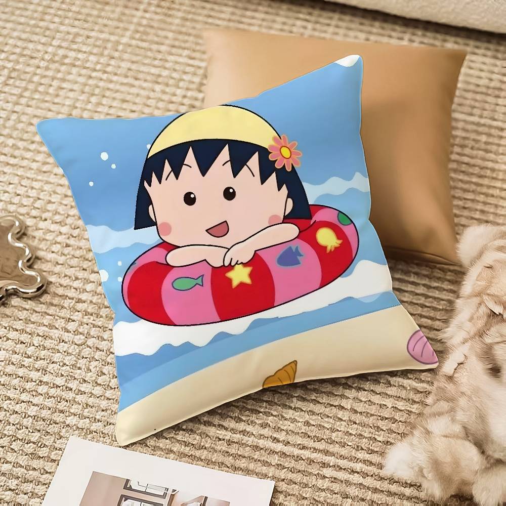Chibi Ma-maru-ko-chan Pillow Case Anti-dustmite Invisible Zipper Sofa Bed