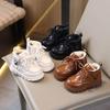 Boys' Winter Fleece-Lined Martin Boots - Thick Soft Sole Leather Boots for Babies