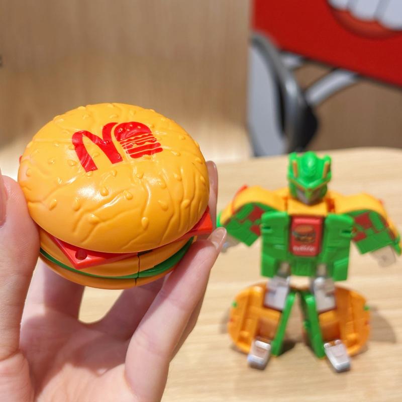 Transform Mech Model Toy Dual Form Transform Robot Toy Simulation I Cream, Fries, Burger Play House Children's Surprise Gift