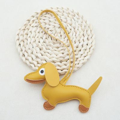Portachiavi con ciondolo a forma di cucciolo di cane in pelle classica, multicolore, adorabile ciondolo per borsa a forma di bassotto, ciondolo per telefono, portachiavi, accessori