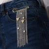 2026 Exaggerate Long Tassel Chain Brooch Women Handmade Beaded Many Layer Chain Multi Functional Fixed Pin Pants Clothes Decor