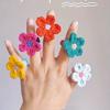 1pc A Handmade Crocheted Ring, Featuring a Yarn-Woven Flower Ring (Random color).