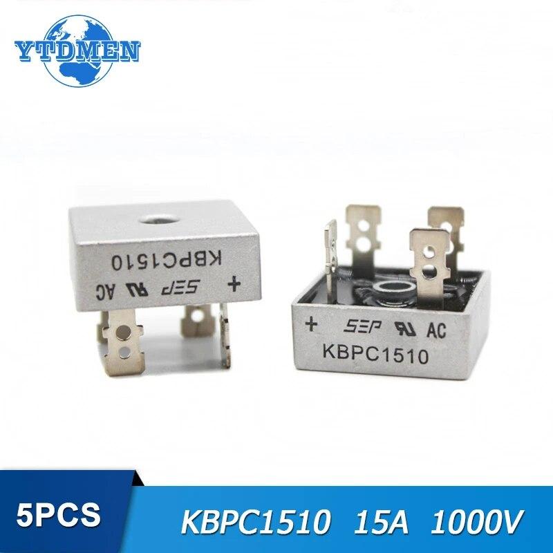 5 STK Diodebro likeretter KBPC5010 KBPC1010 KBPC1510 KBPC2510 KBPC3510 Likerettere 10A 15A 25A 35A 50A