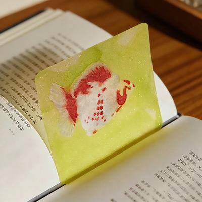 Cartoon Fish Bookmark Stylish Transparent Page Marker Glitter Bookmark Waterproof Sparkle Book Accessory For Students Notebooks