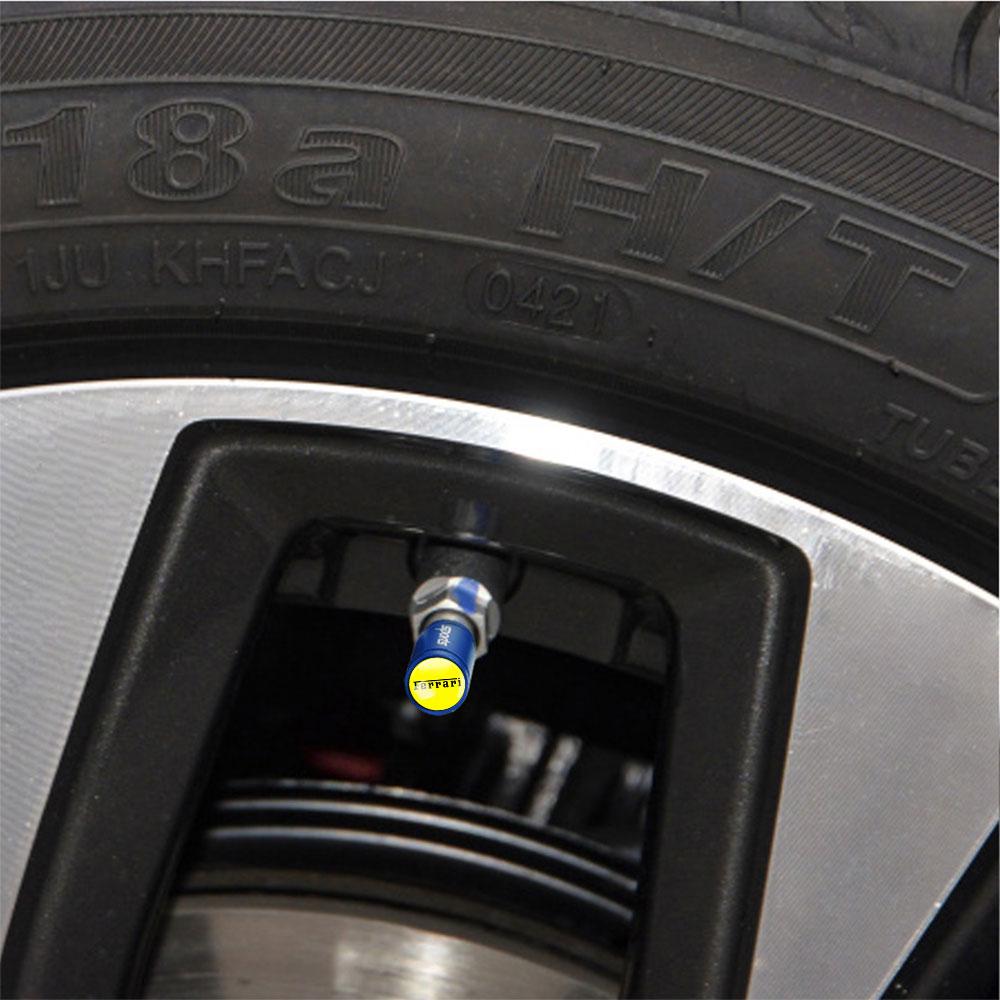 4Pcs Metal Car Tire Valve Cover Wheel Stem Dustproof Air Cap Case For Ferrari Roma Spider SF90 Superfast Competizione LaFerrari WM0