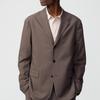 Uniqlo × Clare Waight Keller Collaboration C Series Single-Breasted Flap Pocket Casual Solid Color Comfortable Suit Unisex Suit Dark-Brown 475404-38