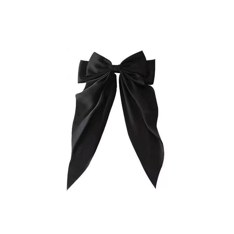 "Retro Large Ribbon Bow Hairpin Inspired by Yang Zi - Elegant Spring Clip Hair Accessory"