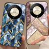 Marble Patterned Metal For Honor Magic 6 50 70 90 5 Lite X7b 200 Pro Nova 10 Nova 5T X6 P30 Pura 70 Ultra Glass Phone Case