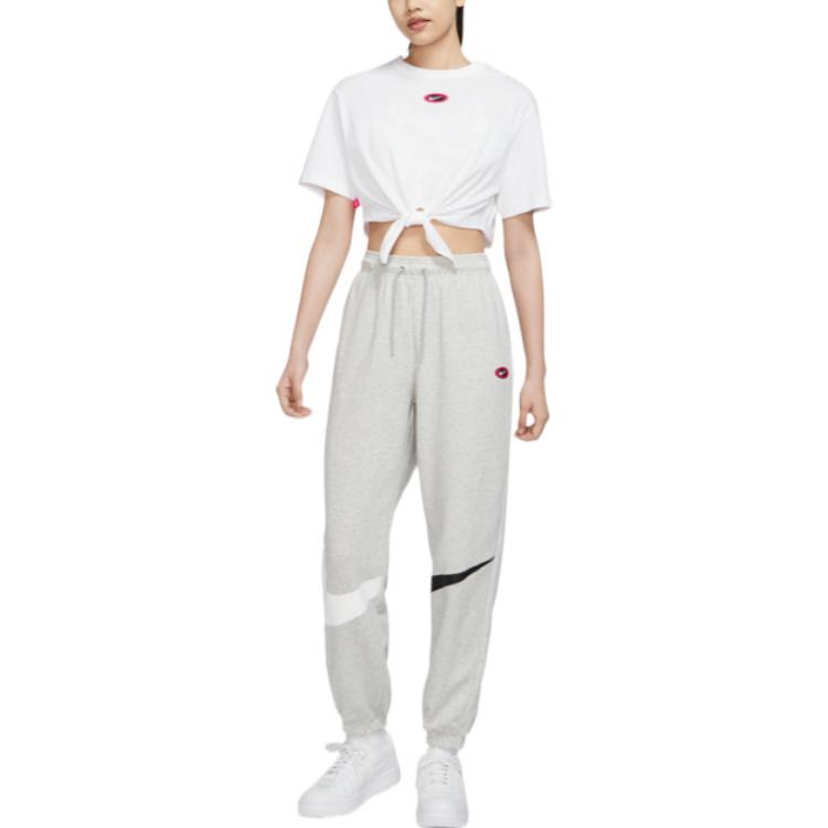 Nike Crop Tops Women's White Crew Neck Moderate DX6292-100