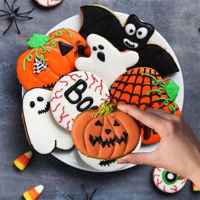 Halloween Ausstechformen Edelstahl Keksausstecher DIY Kürbis Geist Fledermaus und Katze Keksformen Formen zum Backen Dekorationen