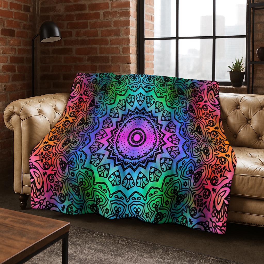 Bohemian Mandala Geometrische Blume Flanelldecke Weiche Warme Decke für Schlafzimmer Zimmer Wohnzimmer Bett Reise Camping Picknick Geschenk