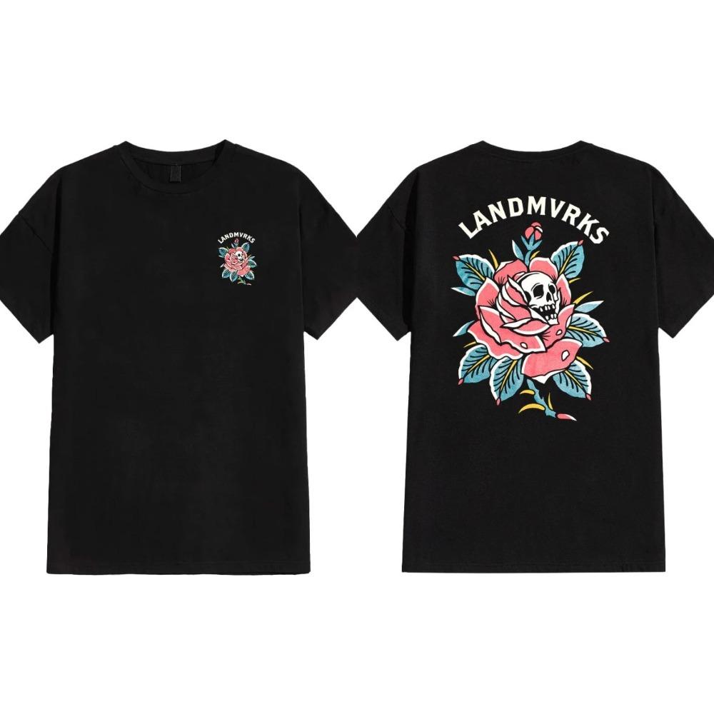 Metalcoreová kapela Landmvrks Módní doplňky Potisk Tričko Pánské Dámské Kulatý výstřih Bavlněné Tričko Volné Ležérní Oversized High-street Top