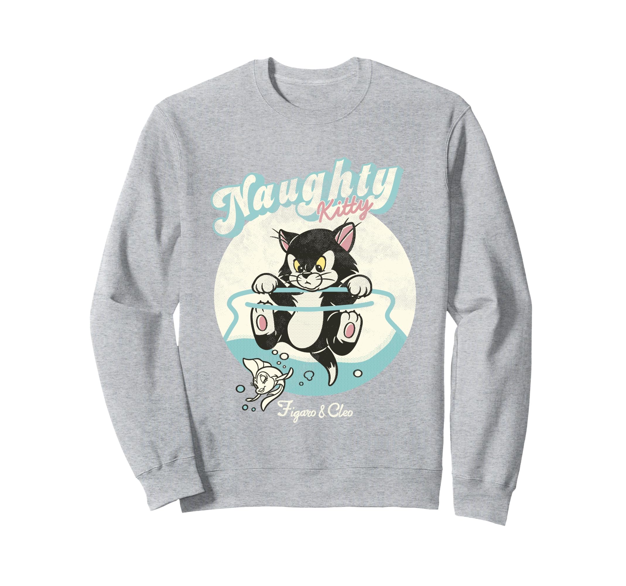 

Disney Pinocchio Mischievous Kitty Figaro & Cleo Retro Big Logo Sweatshirt
