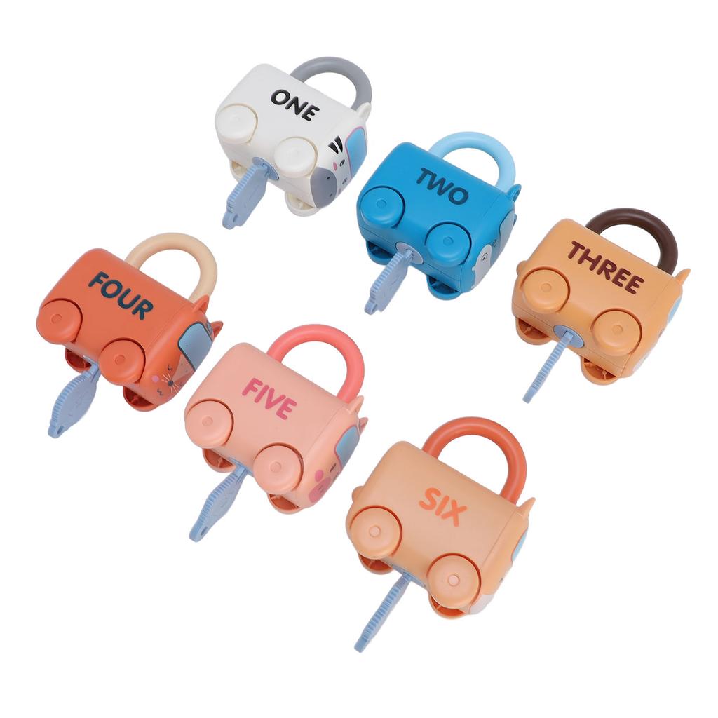 Lock and Key Car Toys Fine Motor Skills Cartoon Animal Sensory Matching Sorting Early Learning Toy W