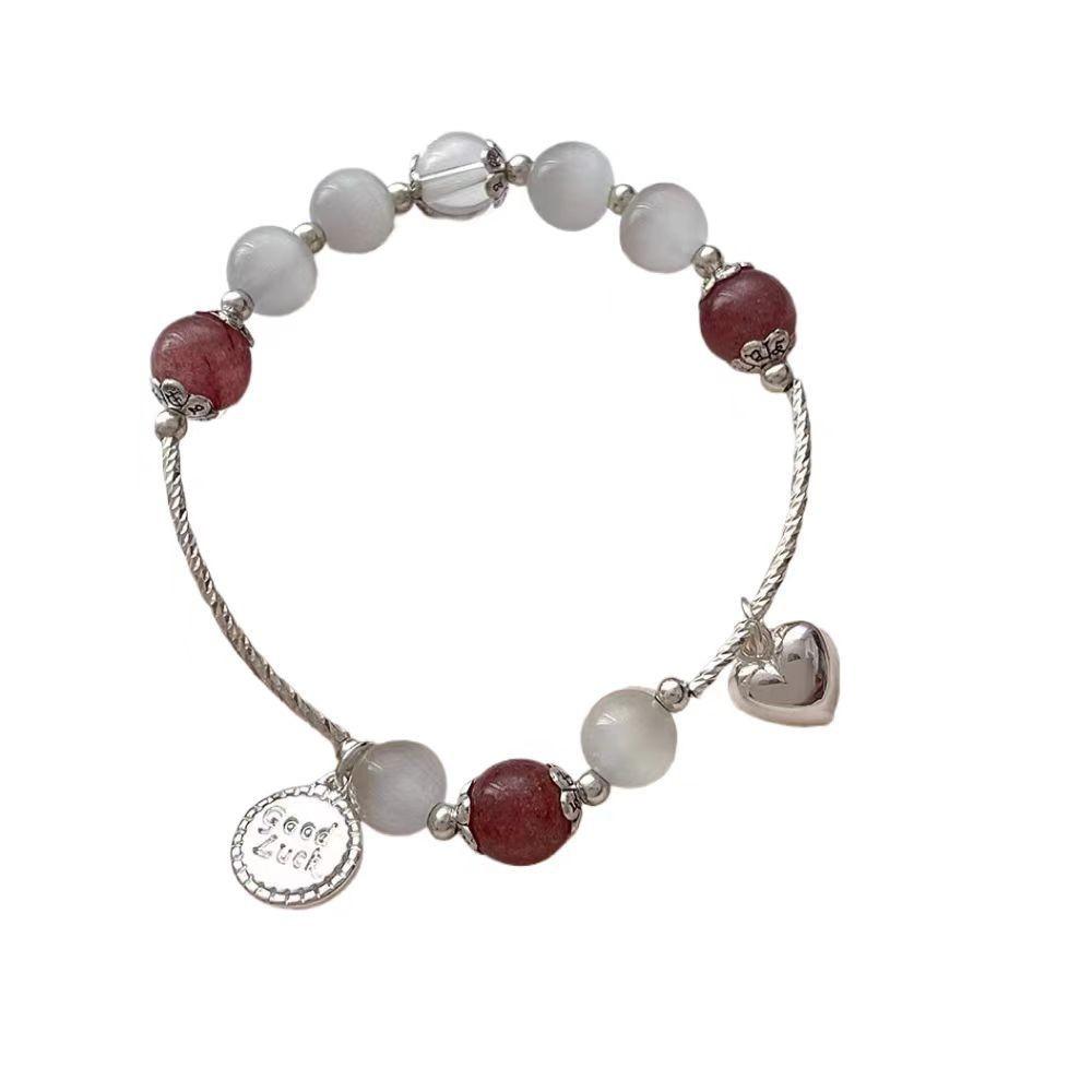 Chinese New Exquisite Heart Bracelet For Women Cat Eye Stone Charm