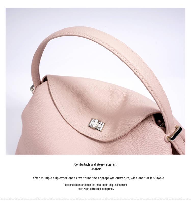 Black Versatile Women's Crossbody Bag - Large Capacity, High-End Cowhide Handbag for Office Workers