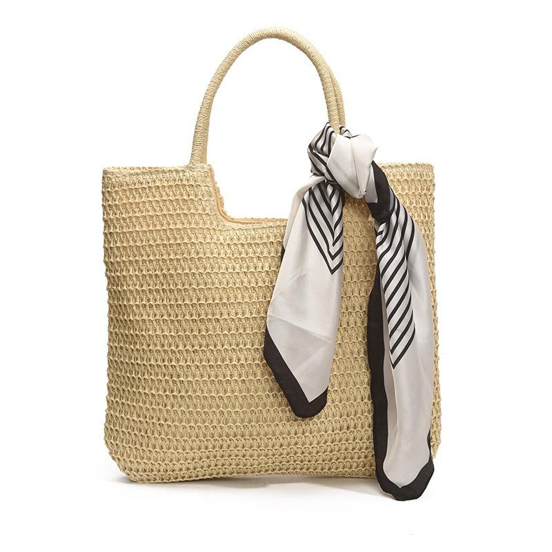 Summer woven bag women's large-capacity new niche design shoulder bag simple commuter bag