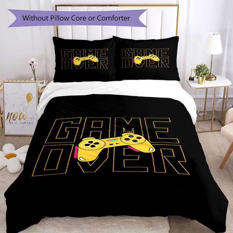 3pcs Game Controller Bedding Set Duvet Cover Closure Includes 1 Duvet Cover & 2 Pillowcases, Soft and Comfortable for All Seasons.