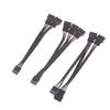 4Pin Pwm Fan Cable 1 To 2/3 Ways Splitter Black Sleeved Extension Cable Connector Pwm Extension Cables