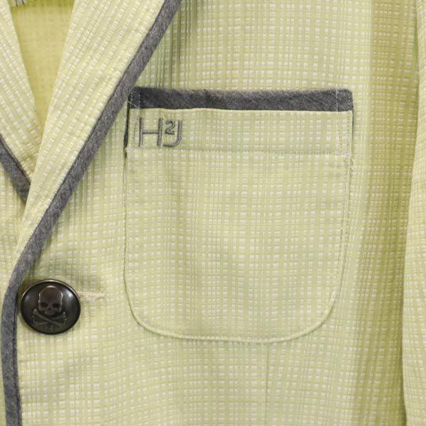 HYDROGEN Check Pattern tailored jacket L Green system skull button Men's Used