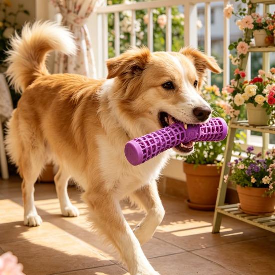 Dog Chew Stick Toy Squeaky Dog Teething Toy Textured Teeth Cleaning Dog Stick Toy for Aggressive Chewers