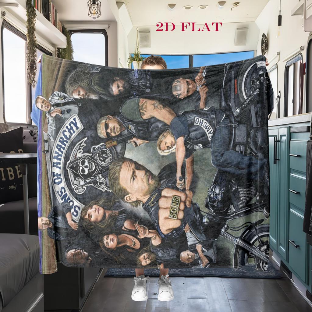 Reaper's Rebellion: Sons Anarchy Blanket Suitable for All Seasons Soft and Comfortable Office Rest Blanket Sheet Digital Printing