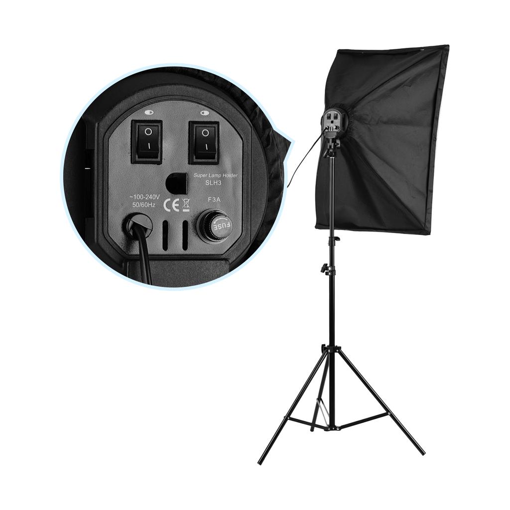 Andoer Professional Studio Photography Light Kit Including 50 * 70cm Softboxes * 2/ 4-in-1 Light