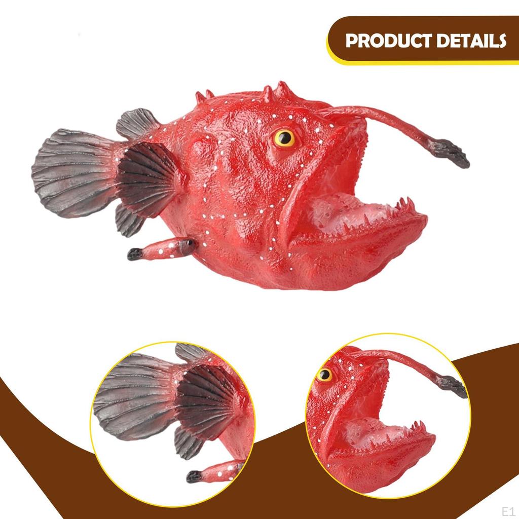 Anglerfish Figure Model School Projects Pretend Play Marine Creature Animal Toy for Boys Girls