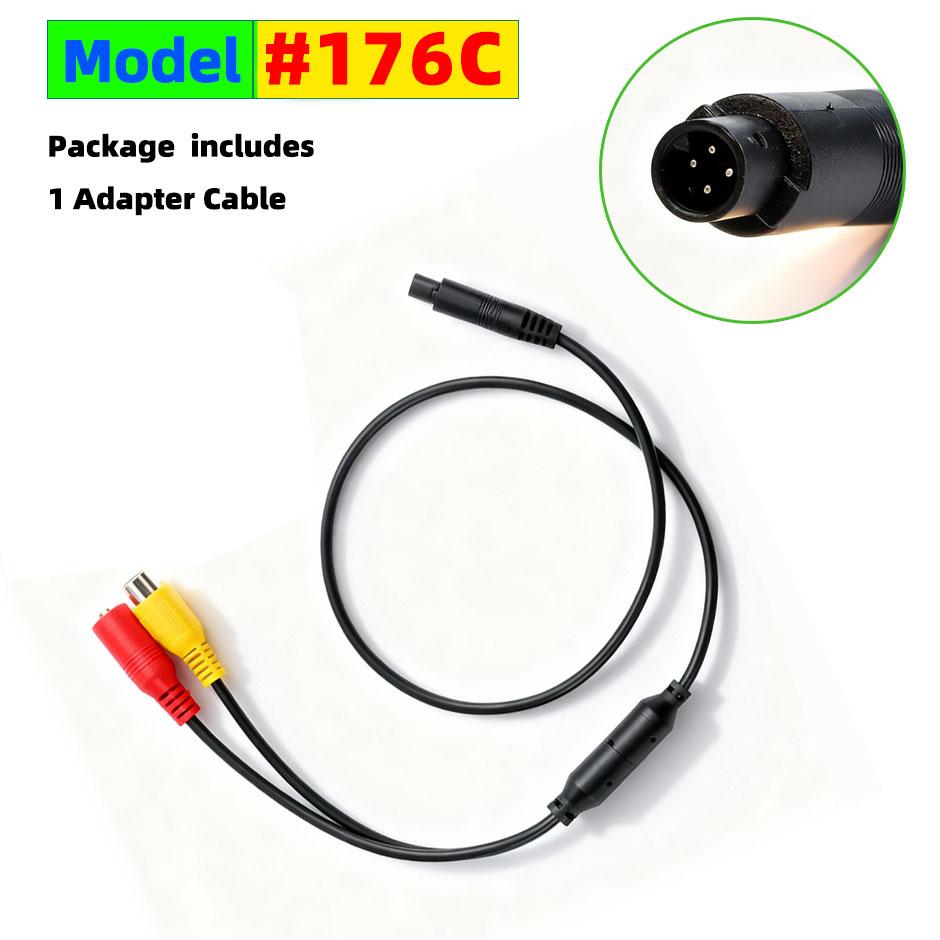 

4 Pin To RCA Female Adapter Cable Harness Cord for Car Reverse Backup Camera, Transmits Video Signal and Power Supply