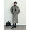 Southern Fish Women's Wool Short Coat & Slit Midi Skirt Set - Dyed & Degreased, Round Neck 