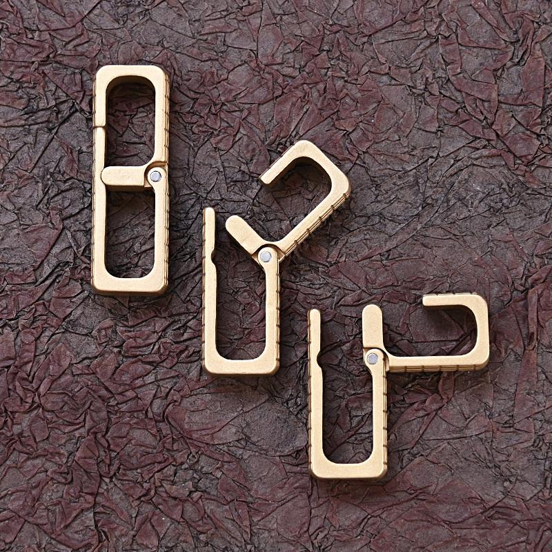 1Pc Waist Belt Buckle Durable Brass Mini Portable Keychain Simple Smooth Polished Keychain Hook Key Chain Clip Belt Use