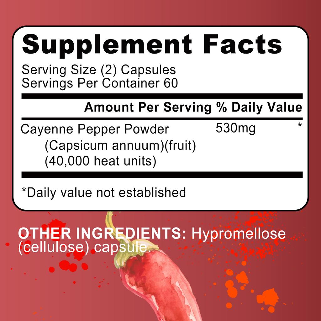 Airboy Cayenne Pepper 530mg 120 Capsules — Nutritional Support, Daily Wellness, Antioxidant Support