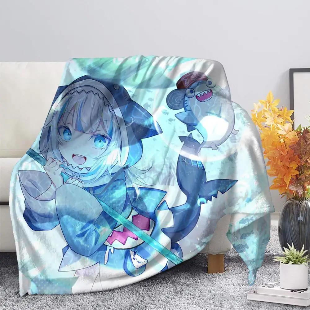 Hololive Gawr Gura Ch holoMyth Soft Plush Blanket, Flannel Blanket Throw Blanket for Living Room Bedroom Bed Sofa Picnic Cover